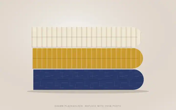 Three folded handloom cloths in ivory, mustard and indigo
