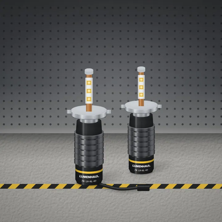 Fitmark demo store, product picture (drawn): LED Headlight Bulbs H7, Pair