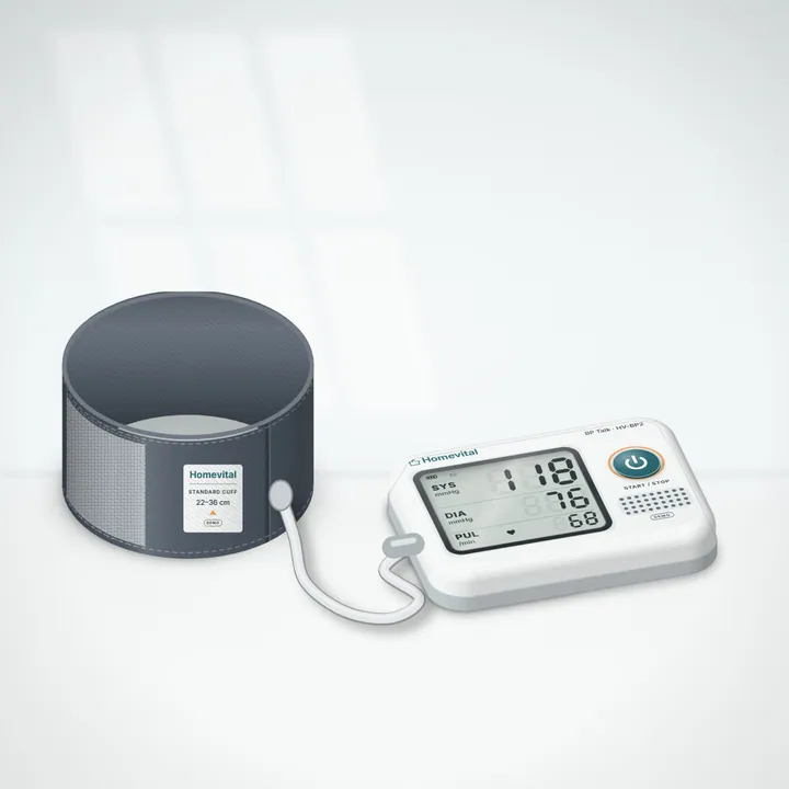 Homevital demo store, product picture (drawn): BP Talk Speaking Blood Pressure Monitor
