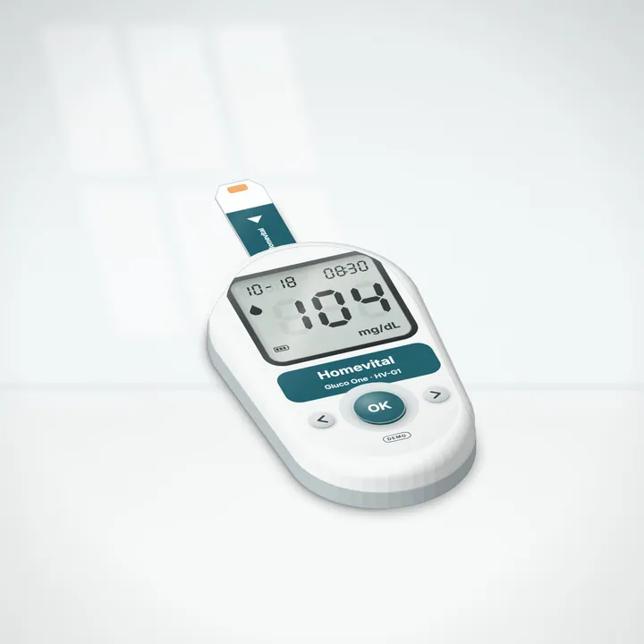 Homevital demo store, product picture (drawn): Gluco One Blood Glucose Meter Kit